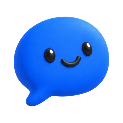 The elokeo mascot, a smiling blue speech bubble